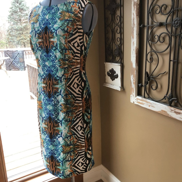 Ronnie Nicole Size 6 Dress - Black, Gold, Blue, White - Picture 3 of 5